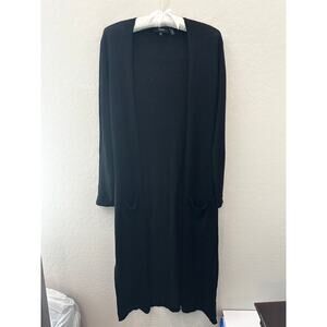 THEORY | Merino Wool Linen Black Duster Cardigan Sweater | Size Medium